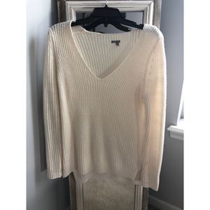 White Charlotte Russe V Neck Sweater